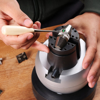 Gravierblock 5-Zoll-Kugelkopf-Schraubstock-Einstellung für Schmuckgravur mit 34-teiligem Zubehör und Gummifuß