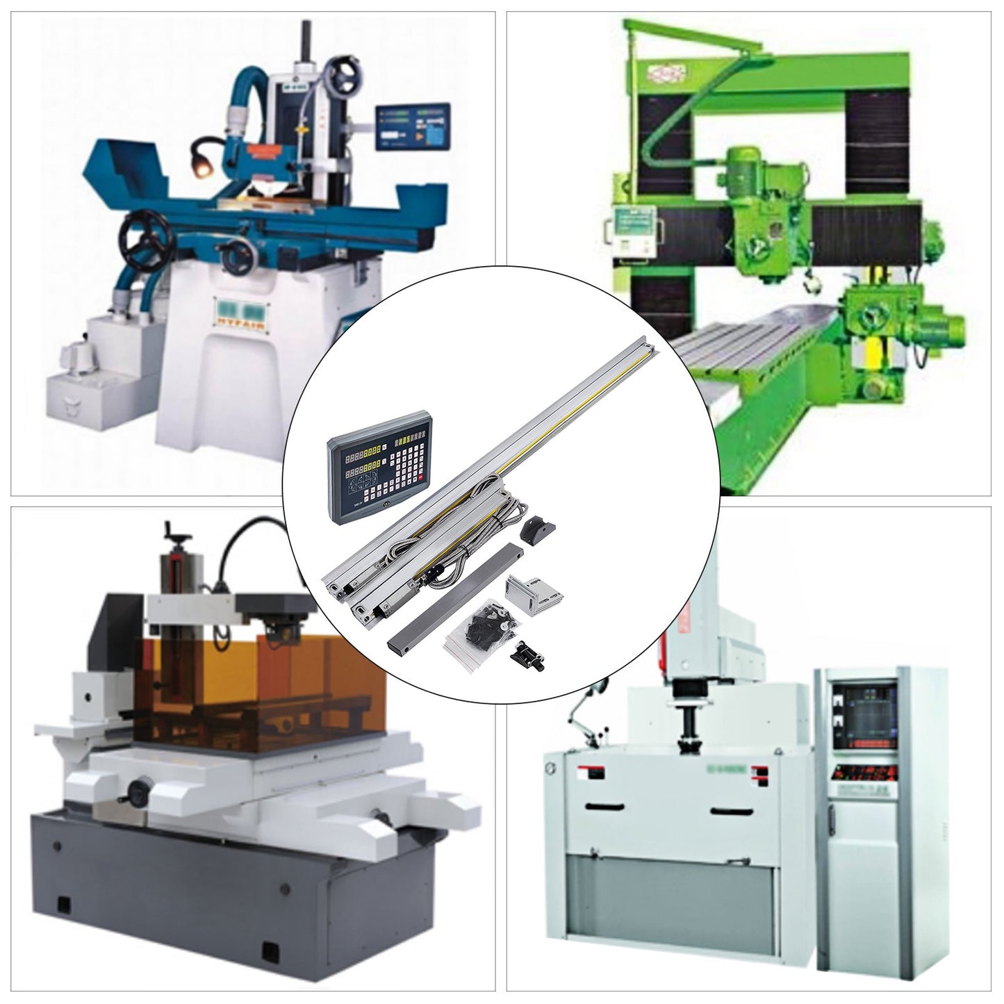 2-Achsen-Digitalanzeige (DRO) mit 1000 mm und 250 mm Verfahrweg, präziser linearer Skala und digitaler Achsenanzeige