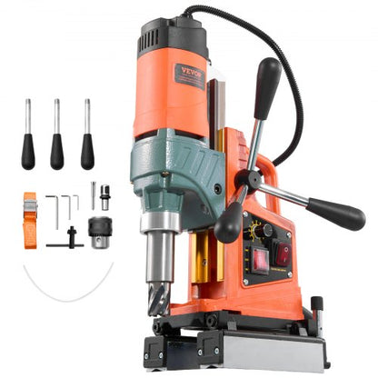 Magnetic Drill Press, 1400 W, 50 mm Boring Diameter, 0-850 RPM Speed, Reversible Direction, Mag Drill Press for Metal Surface, Electric Drilling Machine for Industrial and Home Improvement