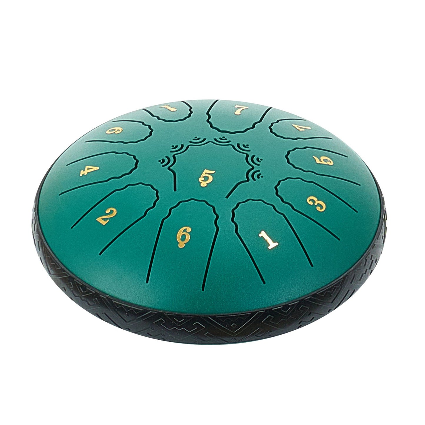 Steel Tongue Drum, 16.5cm 11 Notes Rain Drum for Outside Garden, D Major Musical Drums with Music Book & Mallets, Percussion Instrument for Meditation Yoga Beginner Musical Education, Green