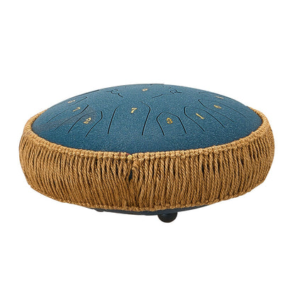 Steel Tongue Drum, 30.5cm 13 Notes Rain Drum for Outside Garden, C Major Musical Drums with Music Book & Mallets, Percussion Instrument for Meditation Yoga Beginner Musical Education, Navy Blue