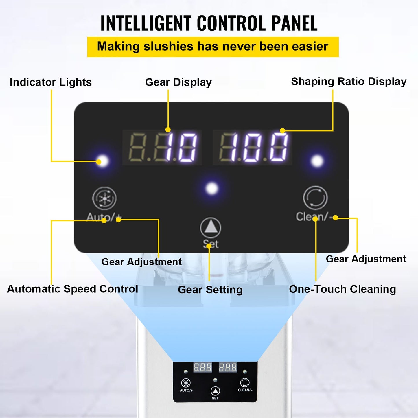 Gewerbliche Slush-Maschine, 6 l/1,6 Gallonen, 25 Becher, Einzelbehälter, 705 W, 220 V, Edelstahl, Margarita-Smoothie-Zubereiter, Slush-Maschine für Supermärkte, Cafés, Restaurants, Bars und den Heimgebrauch