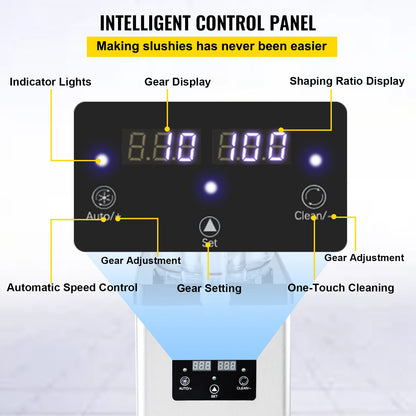 Gewerbliche Slush-Maschine, 6 l/1,6 Gallonen, 25 Becher, Einzelbehälter, 705 W, 220 V, Edelstahl, Margarita-Smoothie-Zubereiter, Slush-Maschine für Supermärkte, Cafés, Restaurants, Bars und den Heimgebrauch