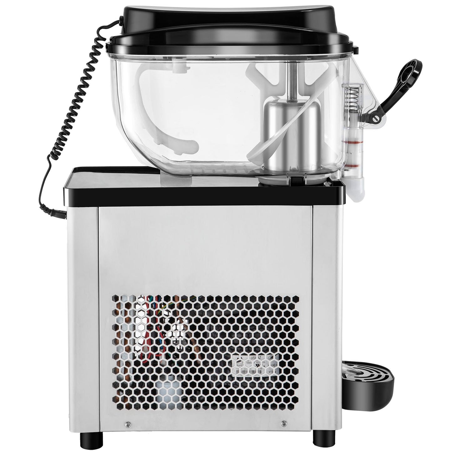 Gewerbliche Slush-Maschine, 6 l/1,6 Gallonen, 25 Becher, Einzelbehälter, 705 W, 220 V, Edelstahl, Margarita-Smoothie-Zubereiter, Slush-Maschine für Supermärkte, Cafés, Restaurants, Bars und den Heimgebrauch