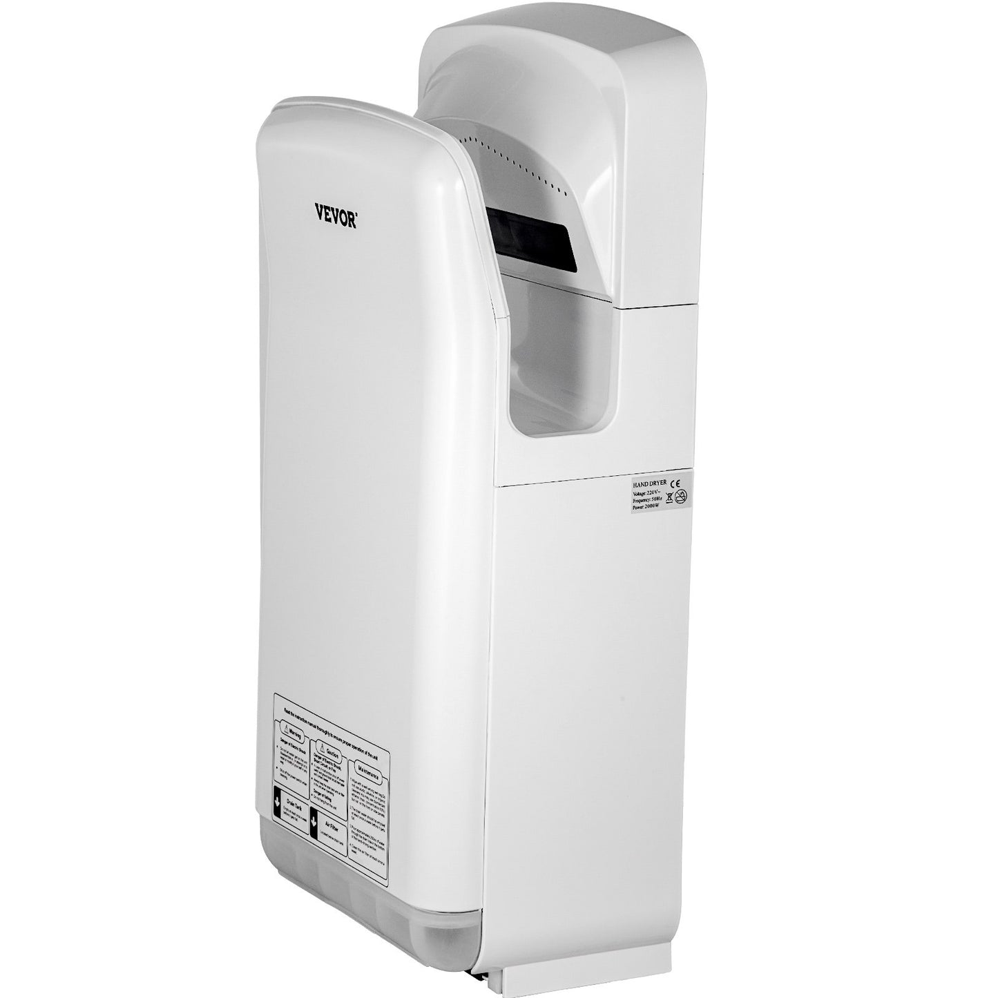 Jet Hand Dryer, Premium Electric Commercial Blade Hand Dryer, ABS Air Dryer Hand with HEPA Filtration Wall Mount Hand Dryer, 2000W 220V Vertical Hand Dryer, High-Speed Automatic Infrared White