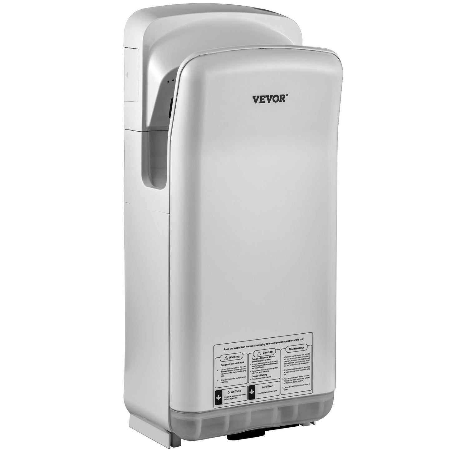 Jet Hand Dryer, Premium Electric Commercial Blade Hand Dryer, ABS Air Dryer Hand with HEPA Filtration Wall Mount Hand Dryer, 2000W 220V Vertical Hand Dryer, High-Speed Automatic Infrared Silver