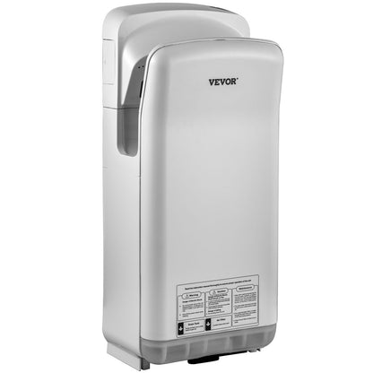 Jet Hand Dryer, Premium Electric Commercial Blade Hand Dryer, ABS Air Dryer Hand with HEPA Filtration Wall Mount Hand Dryer, 2000W 220V Vertical Hand Dryer, High-Speed Automatic Infrared Silver