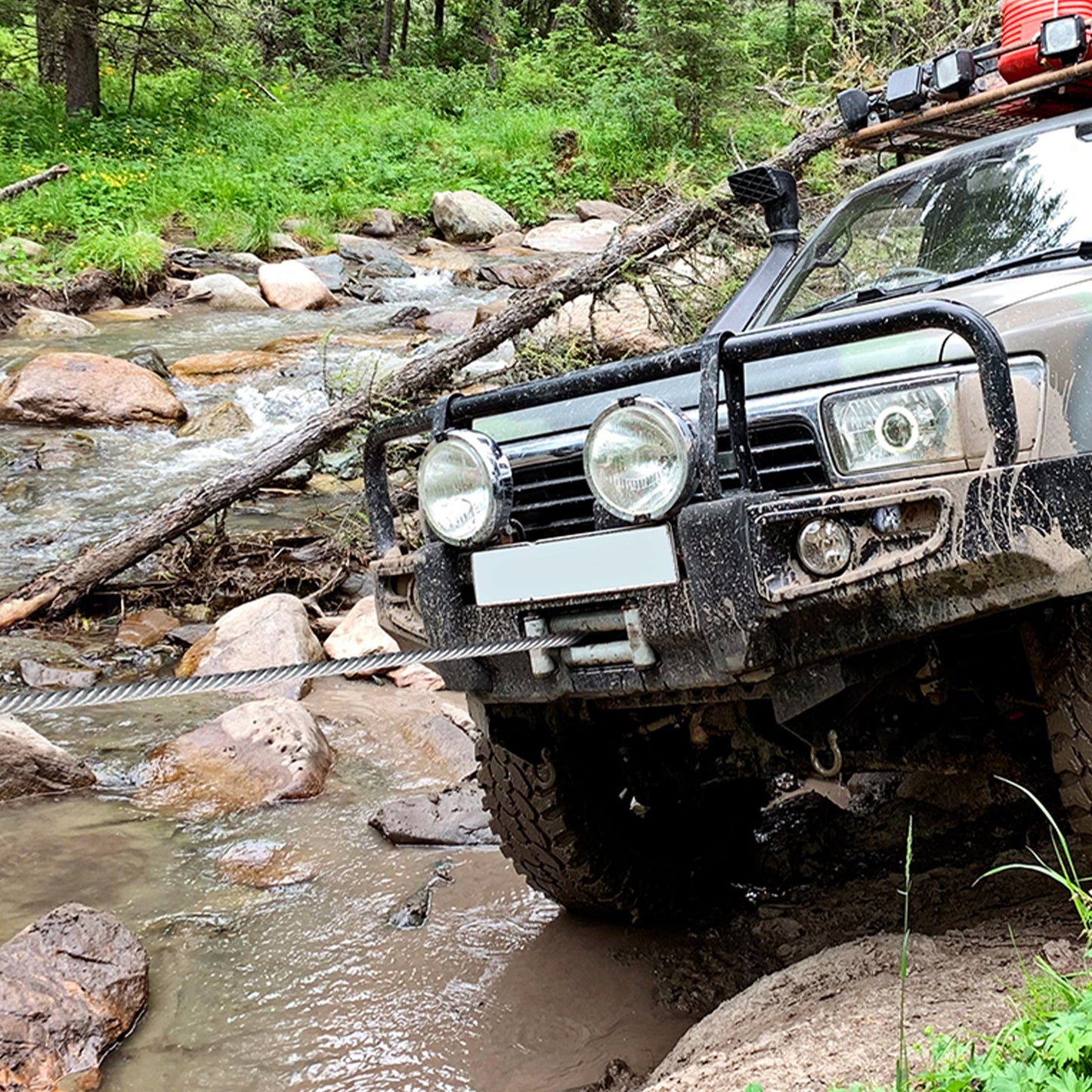 Verzinktes Stahlseil für Seilwinden, 9,5 mm x 22,86 m, 6.895 kg Bruchlast, Drahtseil mit Drehhaken, Hochleistungs-Abschleppseil, universell passend für SUVs, große Geländewagen und LKWs