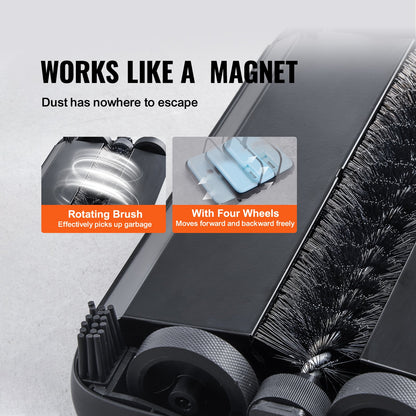 Manueller Teppichkehrer, Bodenkehrer mit 300 ml Staubbehälter, leicht zu entleeren, 17 cm Reinigungsbreite für Teppiche in Büro und Zuhause, entfernt Tierhaare und Staub, Blau