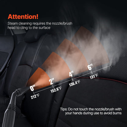 Dampfreiniger, vielseitiger und leistungsstarker Dampfreiniger mit 23 Zubehörteilen, extra langem Netzkabel, 2,6-Liter-Tank und Tragegriff, für Fugen, Fliesen, Böden, Haushaltsgeräte, Haus und Auto