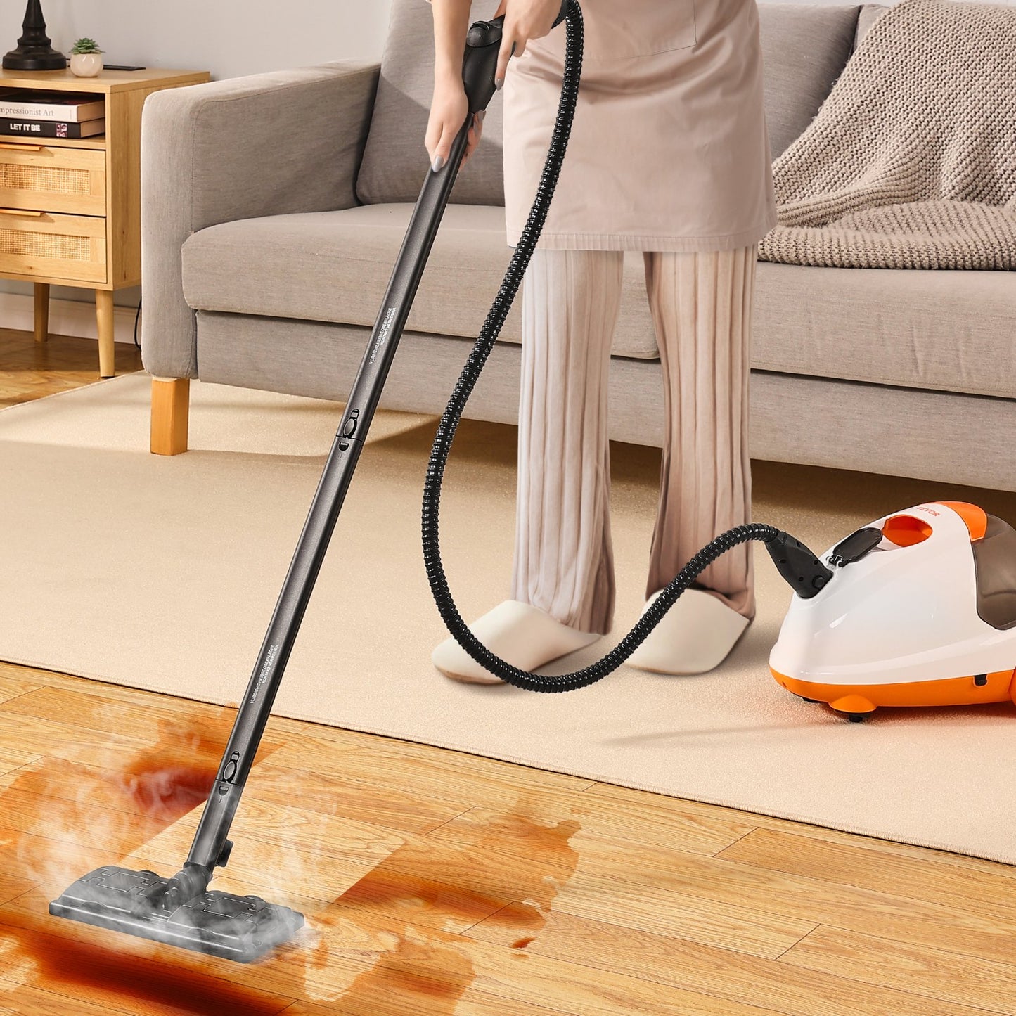 Dampfreiniger, vielseitiger und leistungsstarker Dampfreiniger mit 23 Zubehörteilen, extra langem Netzkabel, 2,6-Liter-Tank und Tragegriff, für Fugen, Fliesen, Böden, Haushaltsgeräte, Haus und Auto