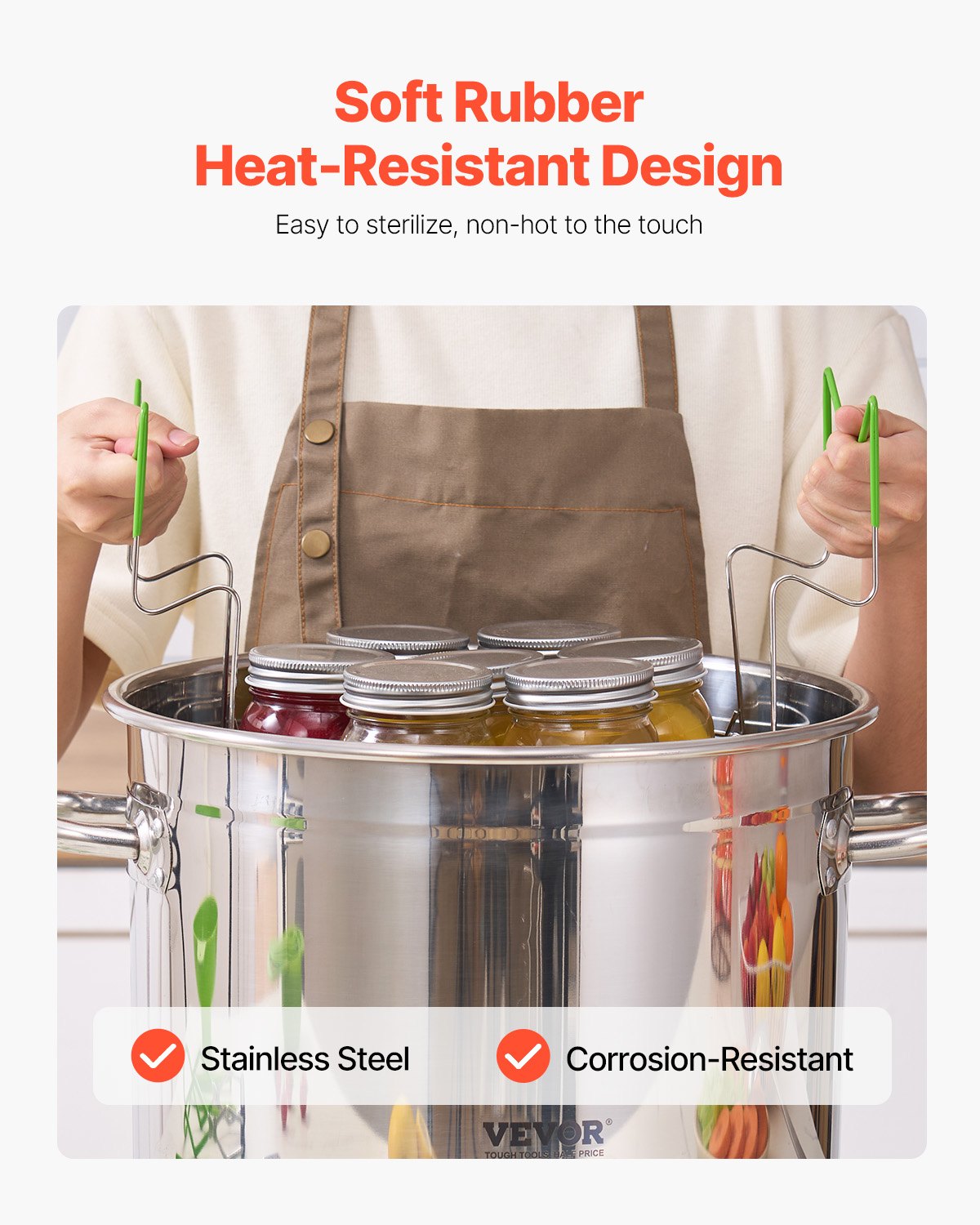 Einmach-Starterset, 11-teiliges Edelstahl-Einmachset für Wasserbad-Einsteiger, Einmachwerkzeug-Set: Topf, Einsatz, Deckel, Schöpfkelle, Trichter, Zange, Glasheber, Schraubenschlüssel, Messbecher