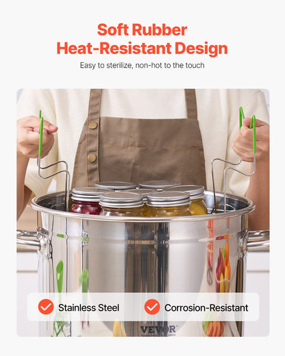 Einmach-Starterset, 11-teiliges Edelstahl-Einmachset für Wasserbad-Einsteiger, Einmachwerkzeug-Set: Topf, Einsatz, Deckel, Schöpfkelle, Trichter, Zange, Glasheber, Schraubenschlüssel, Messbecher