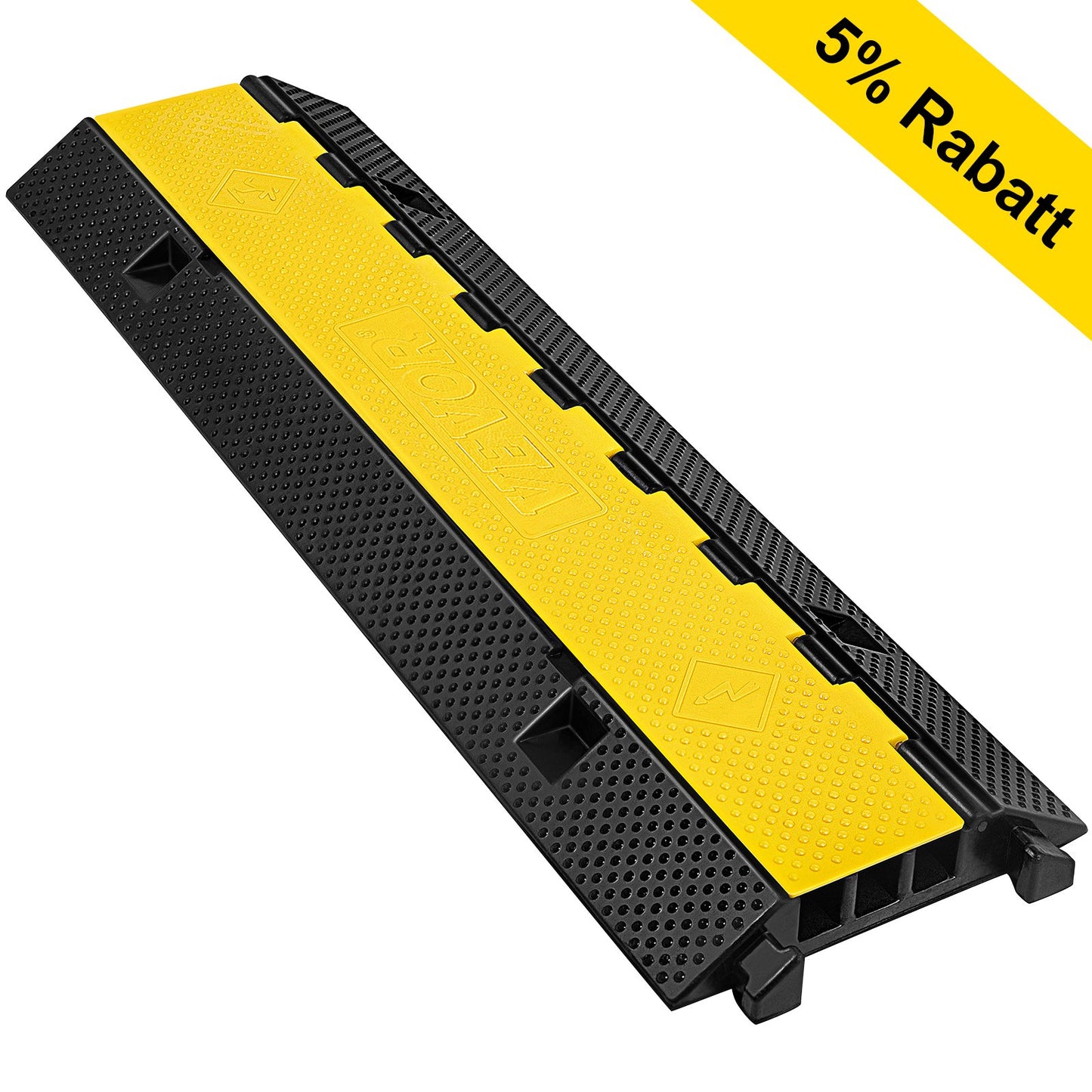 3 Channel Rubber Cable Protector Ramp 103x30x5.5 cm Heavy Duty Cable Wire Cord Cover Ramp Speed Bump Driveway Hose Cable Ramp Protector