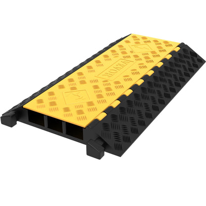 3 Channel Rubber Cable Protector Ramp 94.5x50x8 cm Heavy Duty Cable Wire Cord Cover Ramp Speed Bump Driveway Hose Cable Ramp Protective Cover