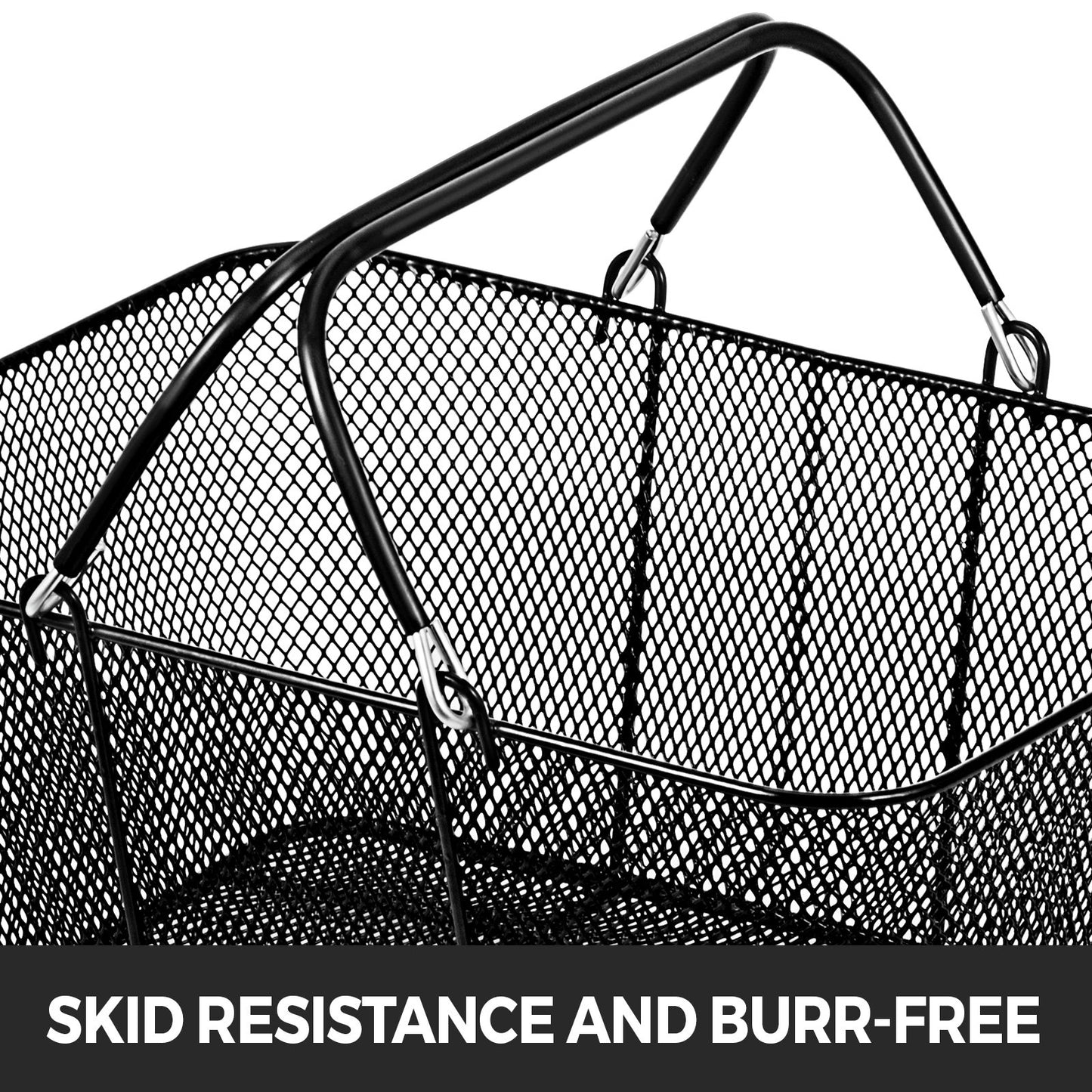 Shopping Baskets with Handles, 12PCS, Black Metal Shopping Basket, Portable Wire Shopping Basket, Black Wire Mesh shopping Basket Set for Supermarkets, Retail Stores, Grocery Shopping, Black