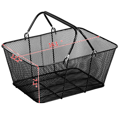 Shopping Baskets with Handles, 12PCS, Black Metal Shopping Basket, Portable Wire Shopping Basket, Black Wire Mesh shopping Basket Set for Supermarkets, Retail Stores, Grocery Shopping, Black