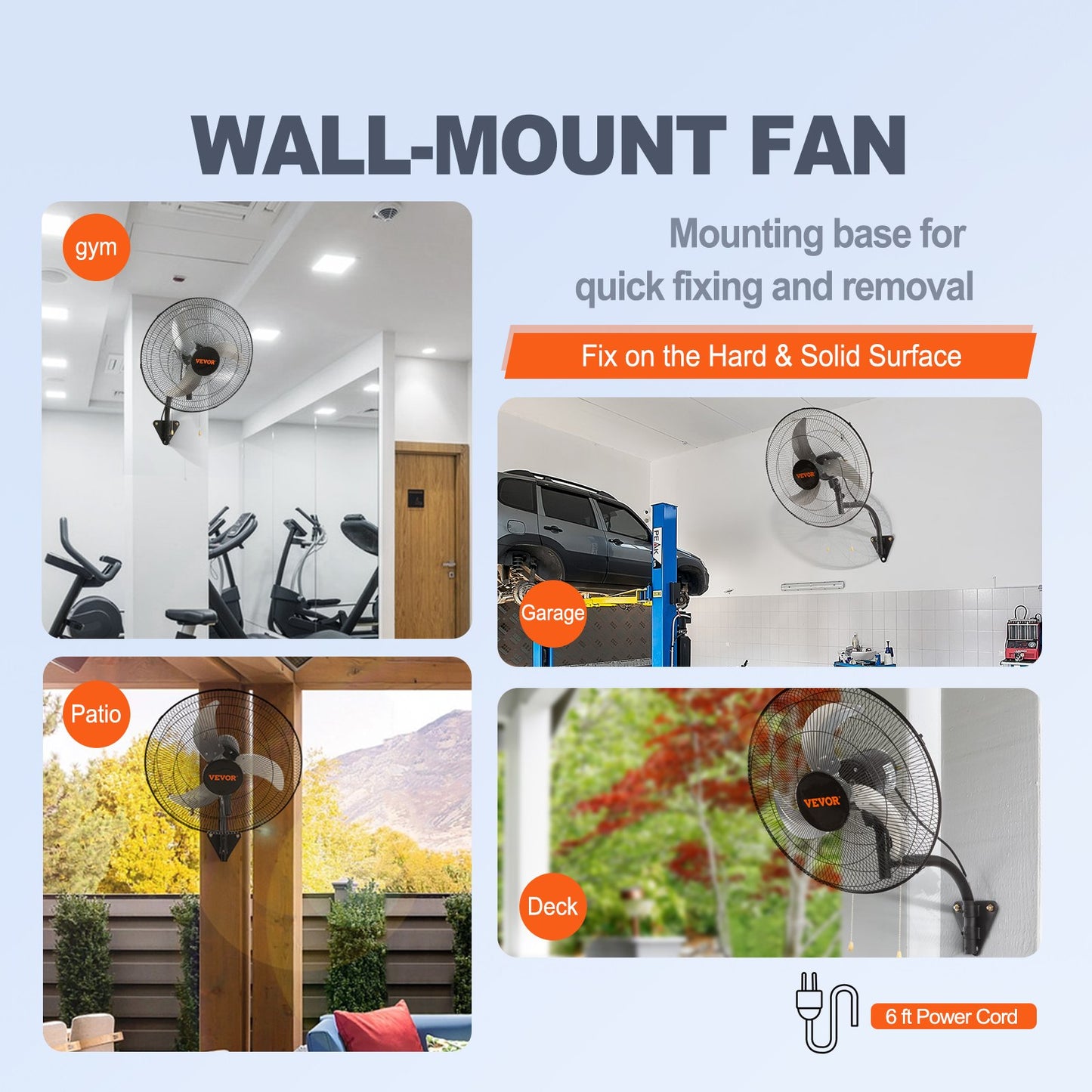 Wall Fan, 17.5 inch Wall Fan 4000 CFM, 3 Speeds, Residential and Commercial Fan for Cooling Warehouses, Greenhouses, Workshops, Patios and Basements, Black