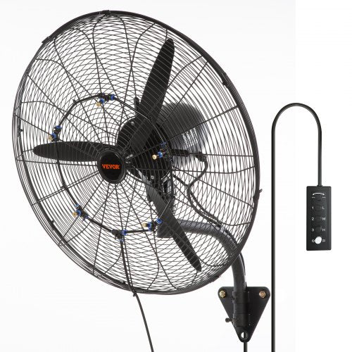 Mist Fan, 24.2 inch Oscillating Waterproof Fan, 3 Speeds, 7000 CFM, Commercial or Residential Fan for Cooling Warehouse, Greenhouse, Workshop