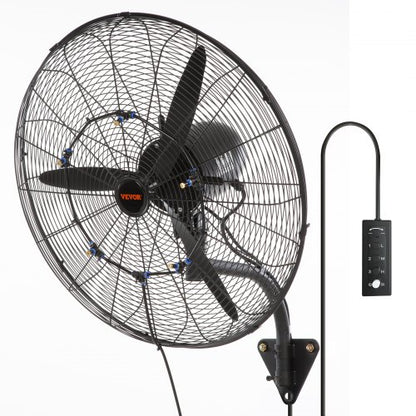 Mist Fan, 24.2 inch Oscillating Waterproof Fan, 3 Speeds, 7000 CFM, Commercial or Residential Fan for Cooling Warehouse, Greenhouse, Workshop