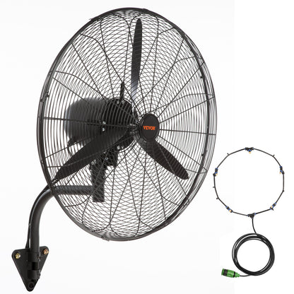 Mist Fan, 24.2 inch Oscillating Waterproof Fan, 3 Speeds, 7000 CFM, Commercial or Residential Fan for Cooling Warehouse, Greenhouse, Workshop
