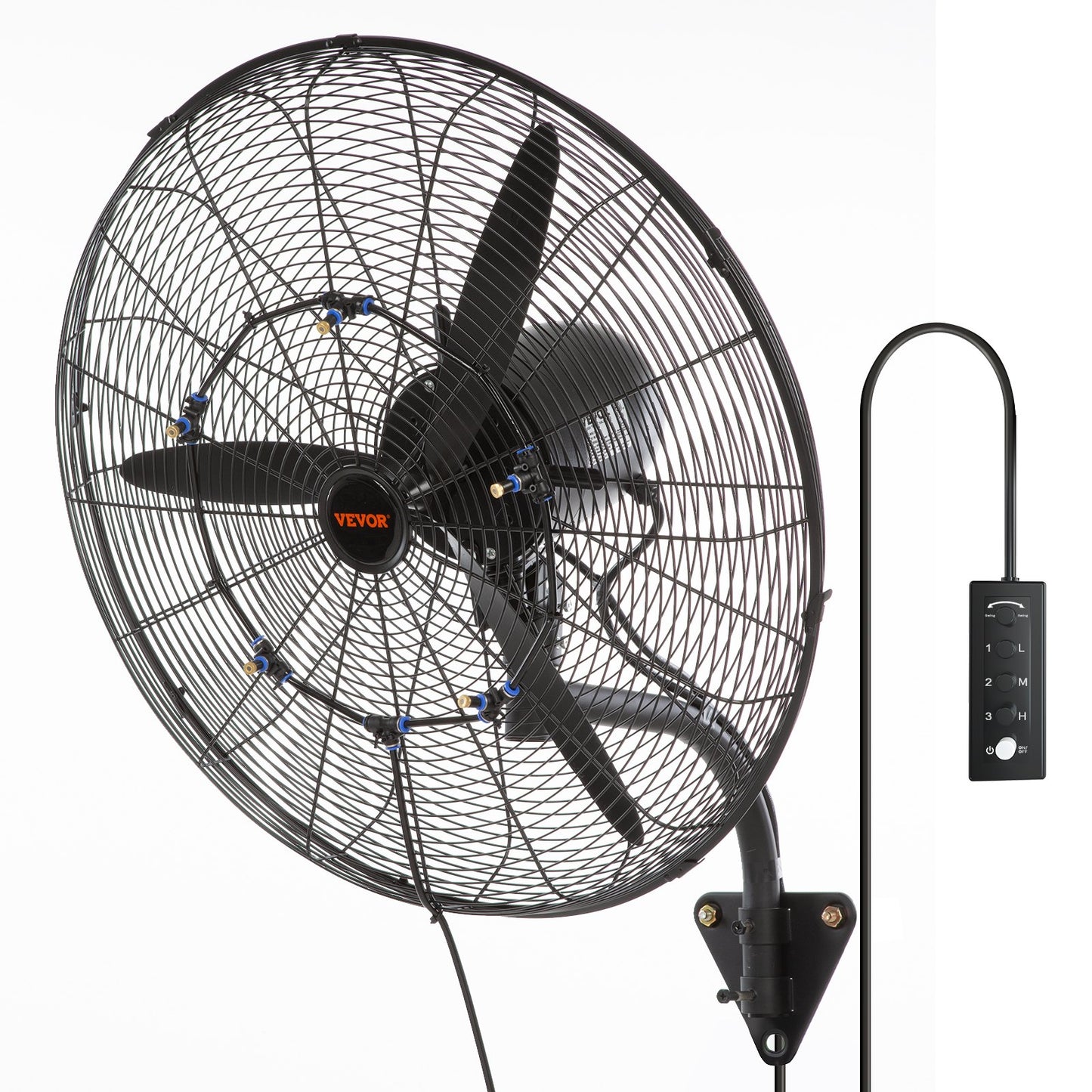 Mist Fan, 24.2 inch Oscillating Waterproof Fan, 3 Speeds, 7000 CFM, Commercial or Residential Fan for Cooling Warehouse, Greenhouse, Workshop