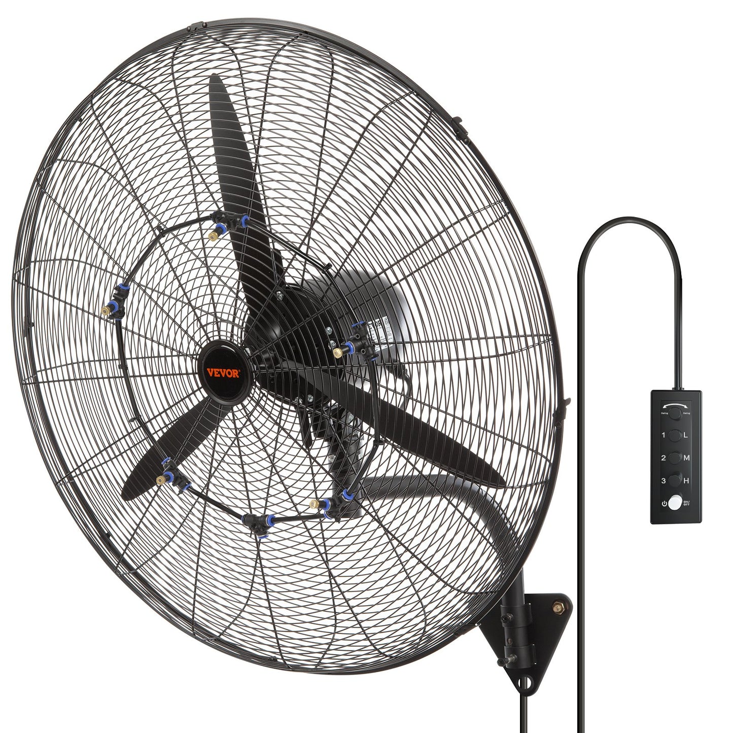 Mist Fan, 29.5 inch Waterproof Industrial Fan, 3 Speeds, 9500 CFM, Commercial or Residential Fan for Cooling Warehouse, Greenhouse, Workshop
