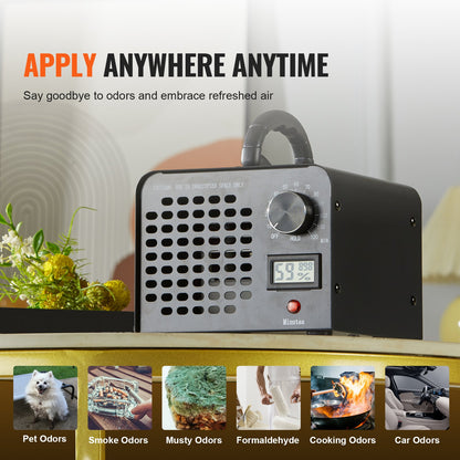 Ozone Generator 24000mg/h Ozone Machine Odor Remover with 0-120min Timer