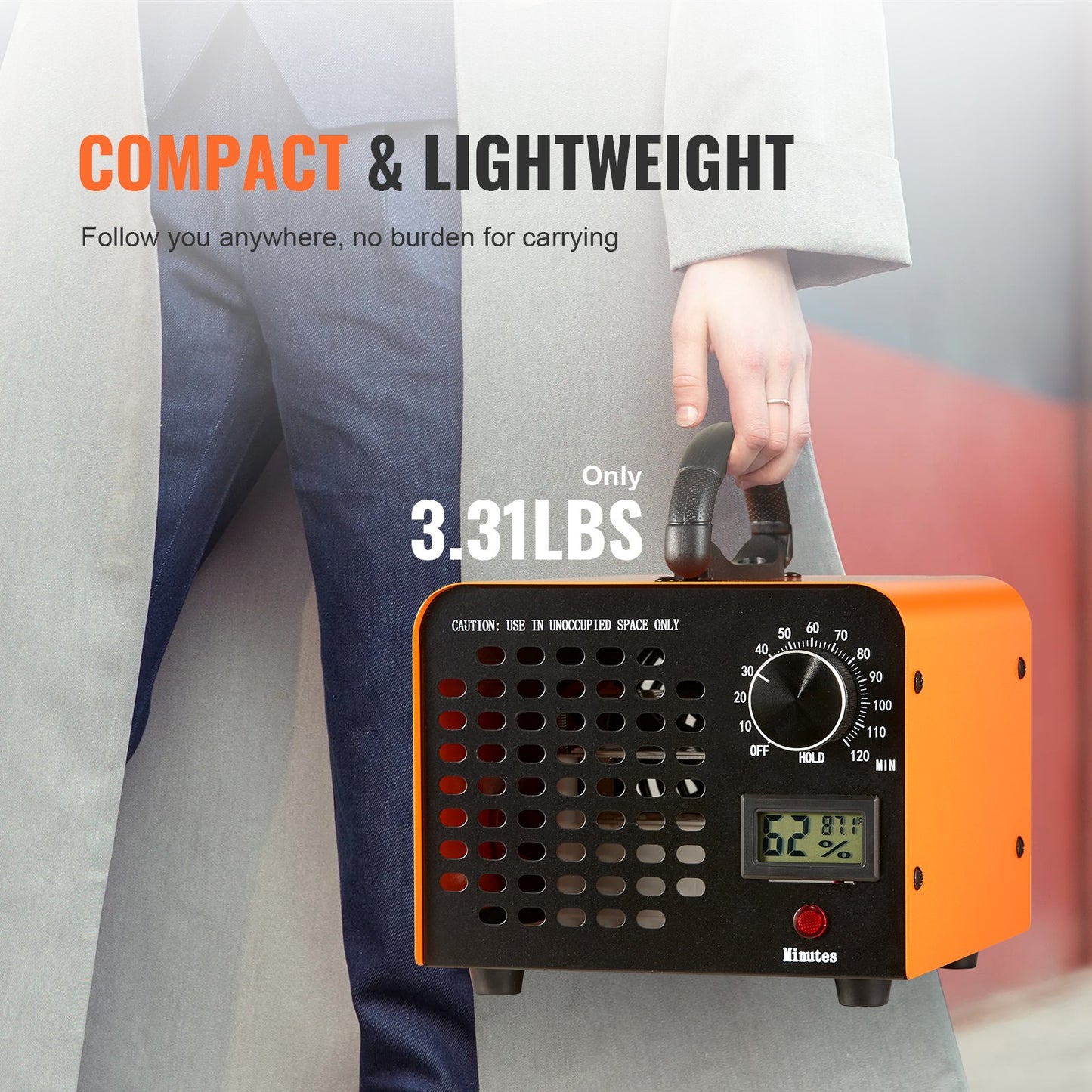 Ozongenerator, 12000 mg/h Ozongerät zur Geruchsbeseitigung, Hochleistungs-Ozongenerator für Gewerbe/Industrie, Luftionisator und Geruchsneutralisierer für Zuhause mit 0-120 Minuten Zeiteinstellung für Räume, Autos, Haustiere