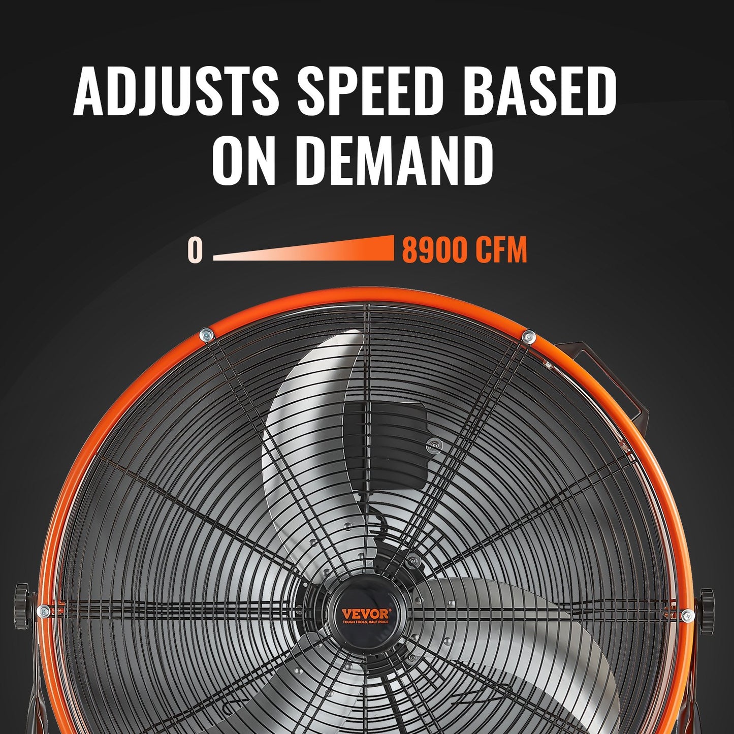 Drum Fan, 24 Inch High Velocity Industrial Shop Fan, Heavy Duty Commercial Use Infinitely Variable Speed 7935CFM,360°Adjustable Tilting Industrial Floor Fan for Warehouse,Workshop,Factory