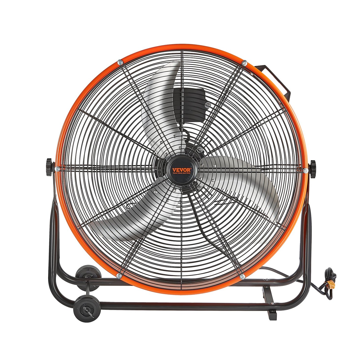 Drum Fan, 24 Inch High Velocity Industrial Shop Fan, Heavy Duty Commercial Use Infinitely Variable Speed 7935CFM,360°Adjustable Tilting Industrial Floor Fan for Warehouse,Workshop,Factory
