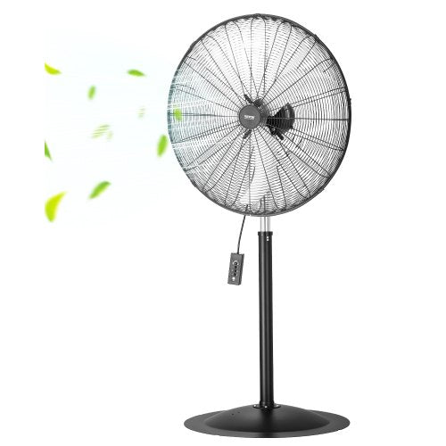 Industrieller Standventilator, 76 cm (30 Zoll), 85°-Oszillationsfunktion, höhenverstellbar, 3 Geschwindigkeitsstufen, leistungsstark, für Schlafzimmer, Wohnzimmer, Zuhause, Büro, Schwarz
