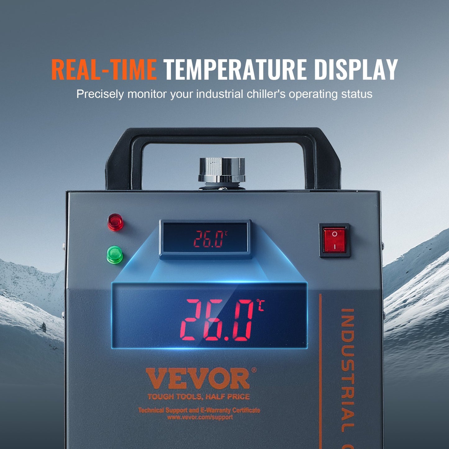 Industrieller Wasserkühler CW-3000, 80 W, luftgekühltes Kühlsystem mit 12-Liter-Wassertank, maximaler Durchfluss 12 l/min, für Lasergravurmaschinen