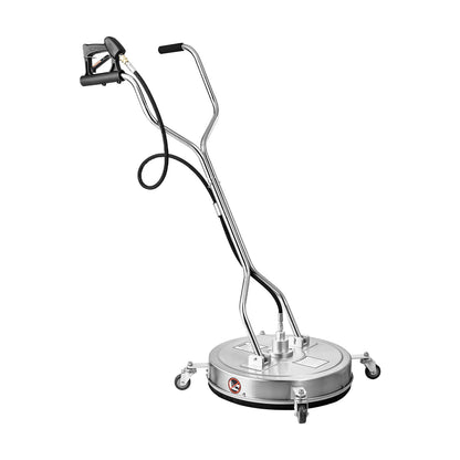 22-Zoll-Hochdruckreiniger für Flächen, Edelstahl-Aufsätze mit 4 Rädern, max. 4500 PSI, 3/8-Zoll-Schnellanschluss, 2 Sprühdüsen, Doppelgriff, für Beton, Terrasse und Gehweg