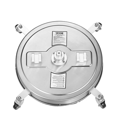 22-Zoll-Hochdruckreiniger für Flächen, Edelstahl-Aufsätze mit 4 Rädern, max. 4500 PSI, 3/8-Zoll-Schnellanschluss, 2 Sprühdüsen, Doppelgriff, für Beton, Terrasse und Gehweg