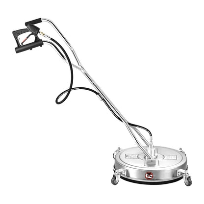 22-Zoll-Hochdruckreiniger für Flächen, Edelstahl-Aufsätze mit 4 Rädern, max. 4500 PSI, 3/8-Zoll-Schnellanschluss, 2 Sprühdüsen, Doppelgriff, für Beton, Terrasse und Gehweg