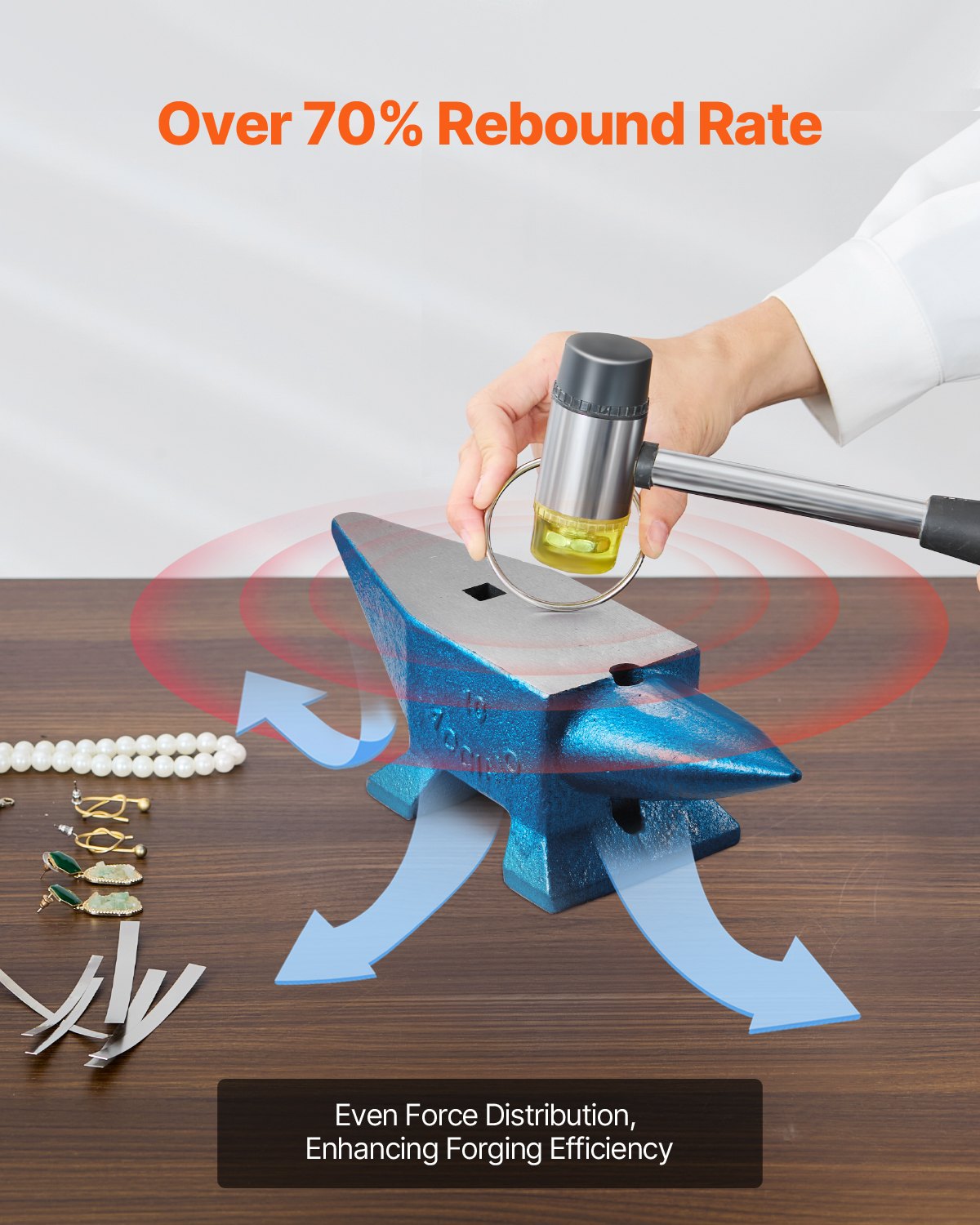 Einhorn-Amboss, 10 kg, Stahlamboss, Schmiedewerkzeug zu verkaufen, Schmiedestahlwerkzeuge mit runden und quadratischen Löchern, robuster Amboss für Schmiede, Juweliere, langlebiges und robustes Metallbearbeitungswerkzeug