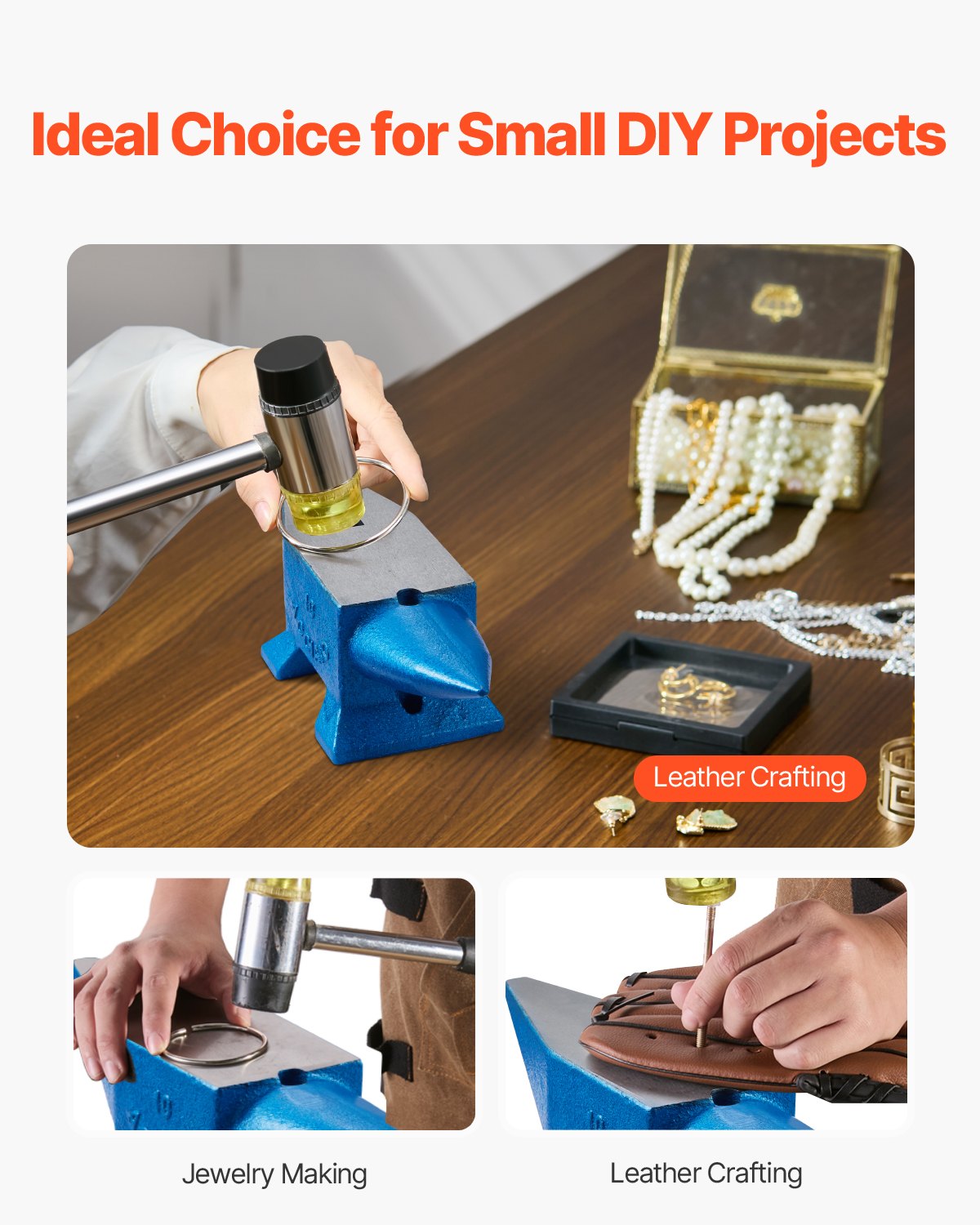 Einhorn-Amboss, 10 kg, Stahlamboss, Schmiedewerkzeug zu verkaufen, Schmiedestahlwerkzeuge mit runden und quadratischen Löchern, robuster Amboss für Schmiede, Juweliere, langlebiges und robustes Metallbearbeitungswerkzeug