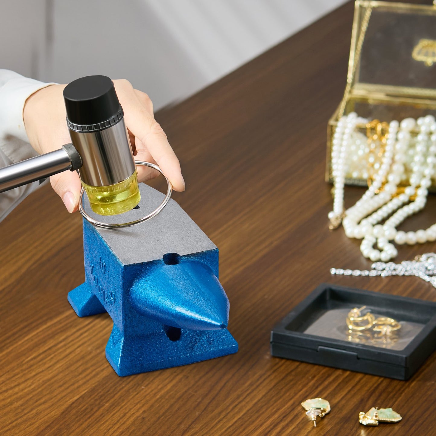 Einhorn-Amboss, 10 kg, Stahlamboss, Schmiedewerkzeug zu verkaufen, Schmiedestahlwerkzeuge mit runden und quadratischen Löchern, robuster Amboss für Schmiede, Juweliere, langlebiges und robustes Metallbearbeitungswerkzeug