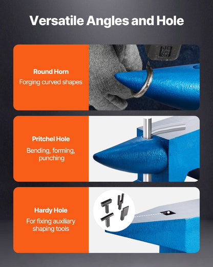 Einhorn-Amboss, 60 kg, Gussstahl, Schmiedewerkzeug zu verkaufen, Schmiedestahlwerkzeuge mit runden und quadratischen Löchern, robuster Amboss für Schmiede und Juweliere, langlebiges und robustes Metallbearbeitungswerkzeug