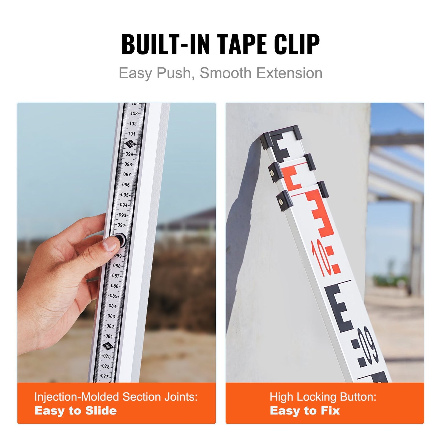 Messlatte aus Aluminium, 3 m metrische Teleskopmesslatte, doppelseitige Skala in cm/mm, Nivellierlatte aus Aluminiumlegierung mit Libelle und Tragetasche zum Messen von Häusern, Wänden und Böden
