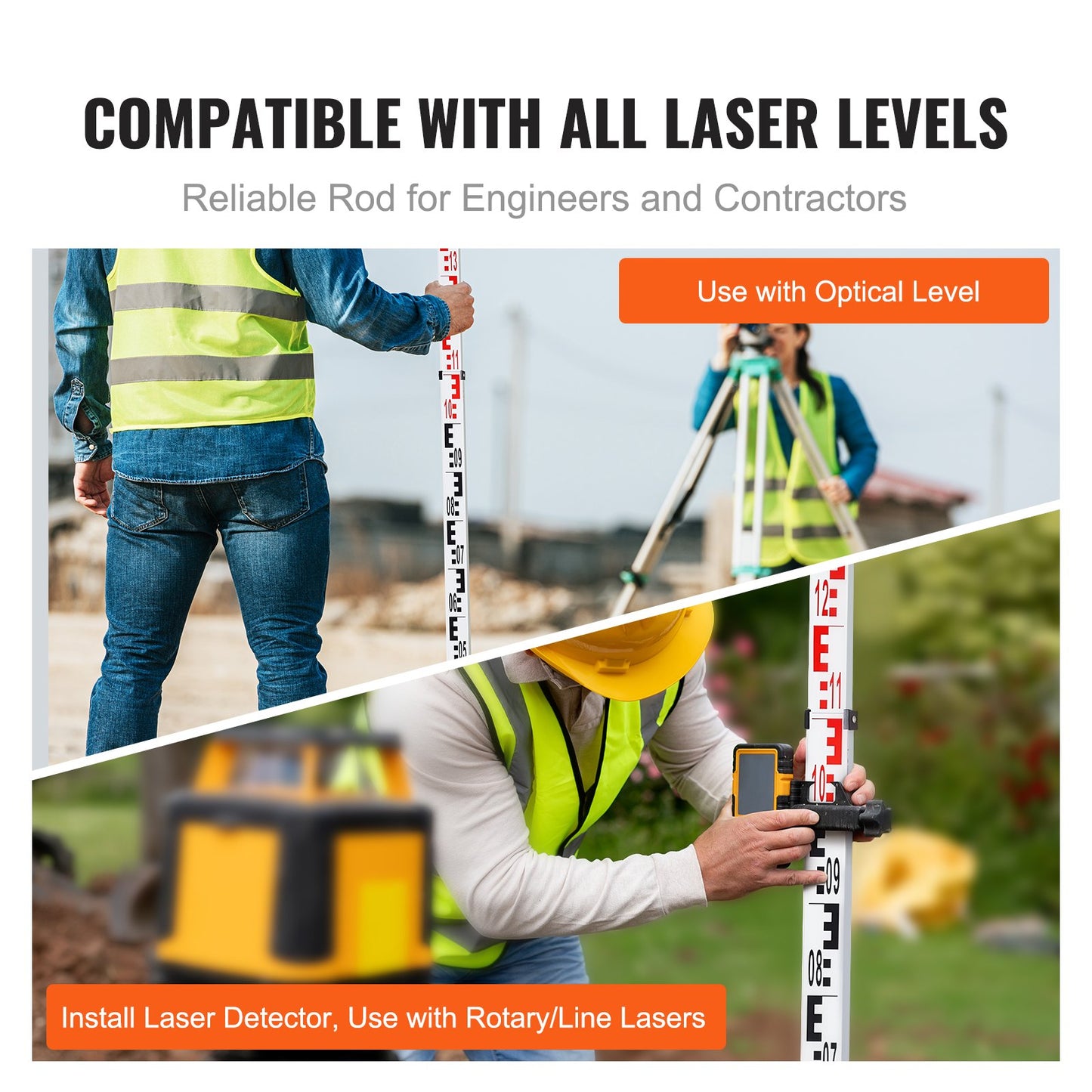 Messlatte aus Aluminium, 3 m metrische Teleskopmesslatte, doppelseitige Skala in cm/mm, Nivellierlatte aus Aluminiumlegierung mit Libelle und Tragetasche zum Messen von Häusern, Wänden und Böden