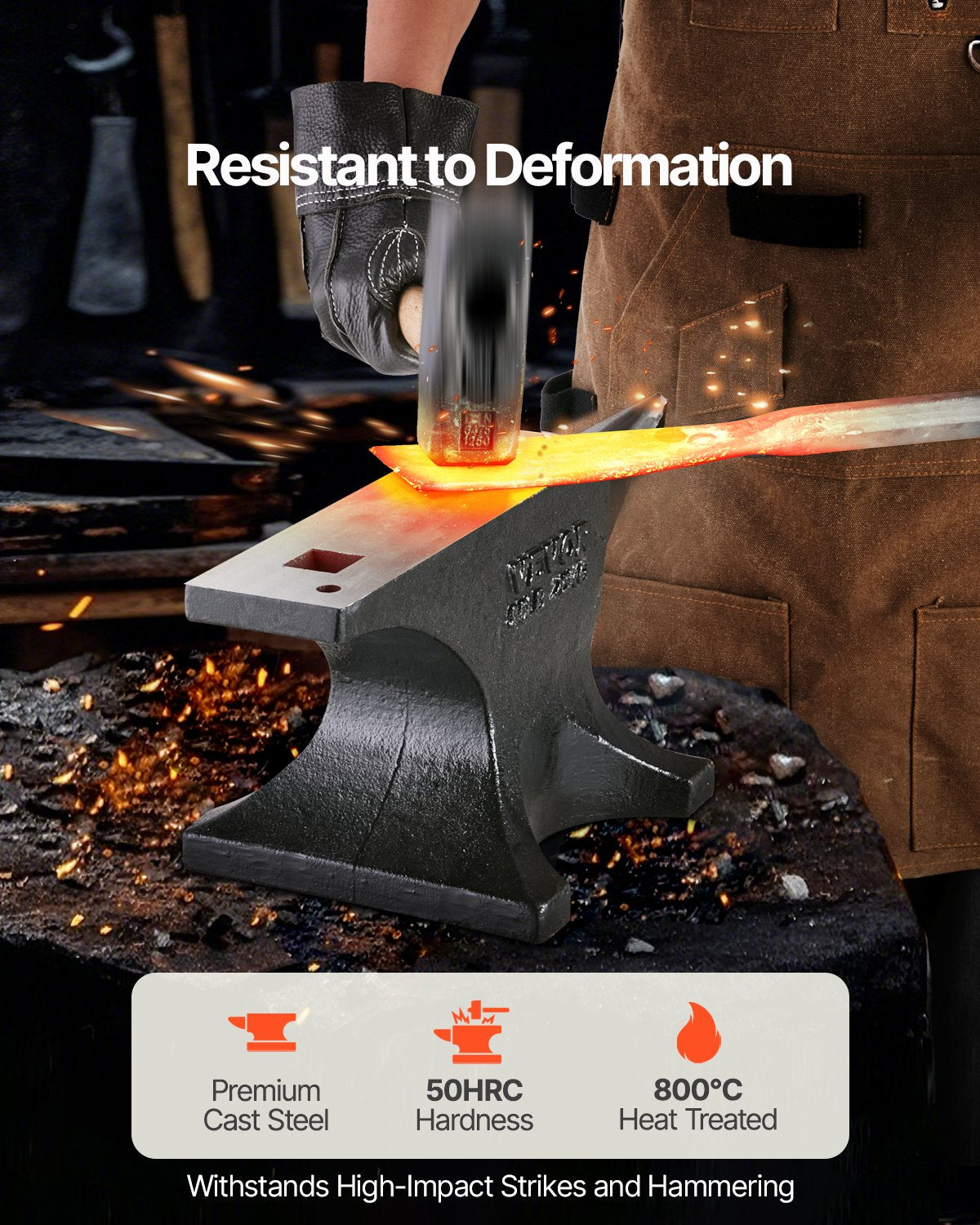 Einhornamboss, 25 kg schwerer Gussstahlamboss, robuster Rundhornamboss aus hochhartem Stahl für Schmiede, mit großer Arbeitsfläche und stabilem Sockel, Metallbearbeitungswerkzeug zum Biegen, Formen und Verdrehen von Metall