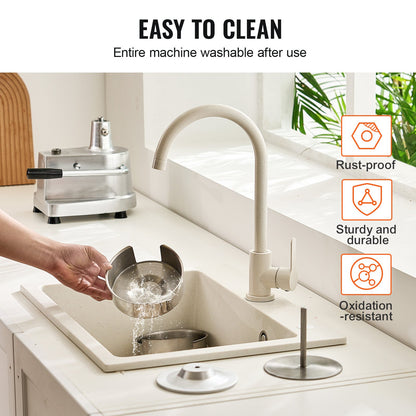 Commercial Burger Patty Maker, 130mm/5inch Hamburger Beef Patty Maker, Heavy Duty Food-Grade Stainless Steel Bowl Burger Press Machine, Kitchen Meat Forming Processor with 1000 Pcs Patty Papers