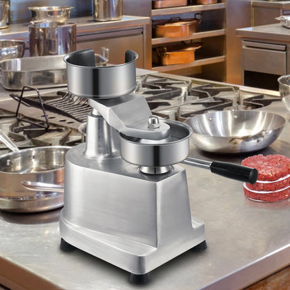 Gewerblicher Burger-Patty-Maker, 100 mm/4 Zoll Hamburger-Rindfleisch-Patty-Maker, robuste Burgerpresse aus lebensmittelechtem Edelstahl, Küchen-Fleischformmaschine mit 1000 Patty-Papieren