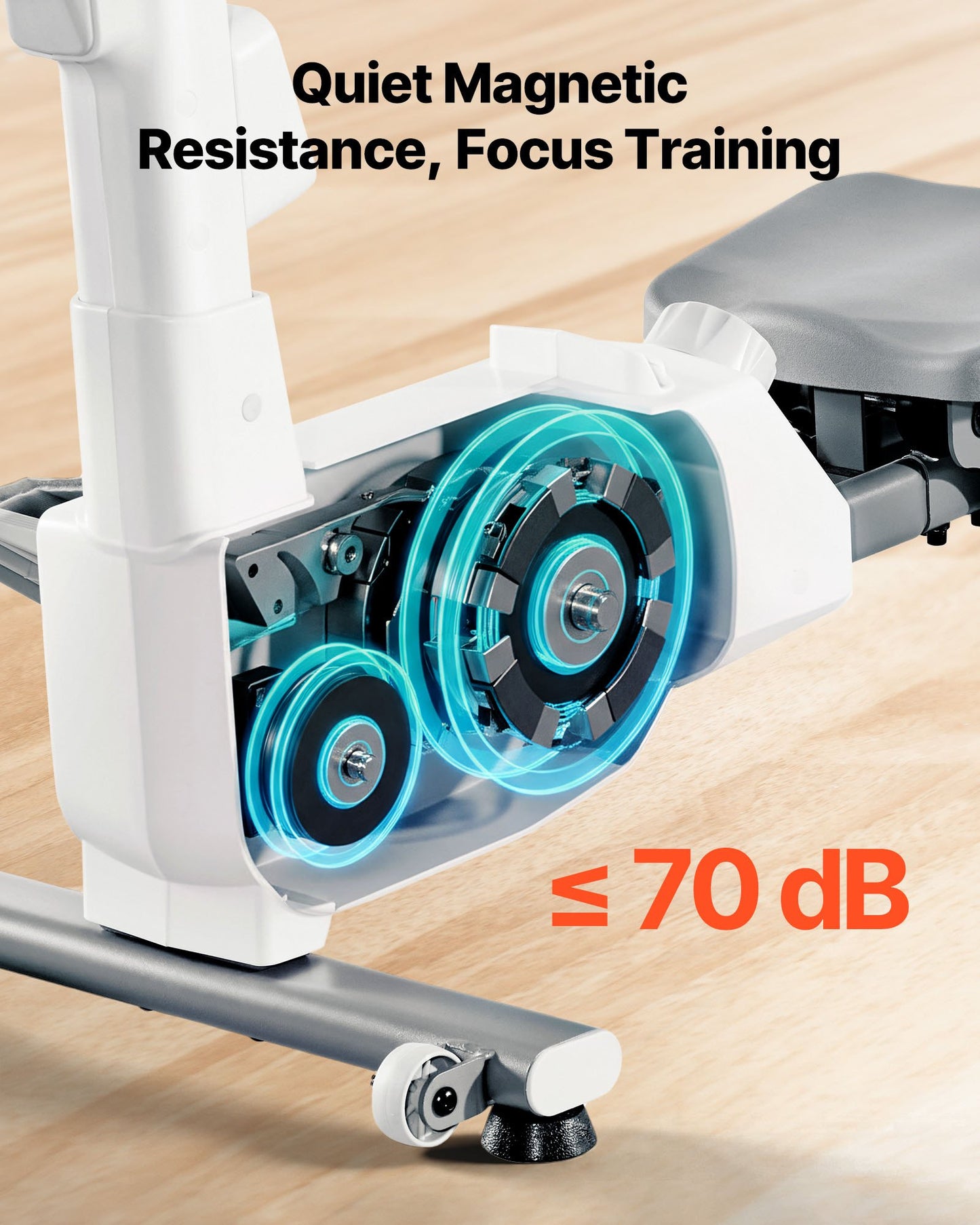 Magnetisches Rudergerät, 16-stufig einstellbarer, leiser Widerstand, klappbar, für Zuhause, bis 158 kg Belastbarkeit, mit Doppel-Gleitschiene, Bluetooth-App-kompatibel und LCD-Monitor