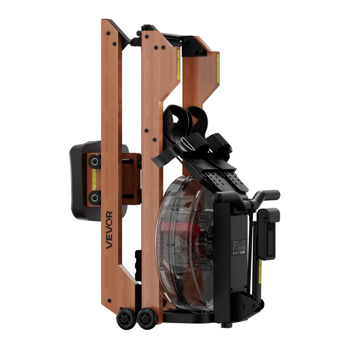 Wasser-Rudergerät, 6 leise Widerstandsstufen, faltbares Rudergerät aus Holz mit 14-Liter-Wassertank und LCD-Monitor, Bluetooth-App-kompatibel, maximale Belastbarkeit 158 ​​kg, immersives Rudergerät für Zuhause