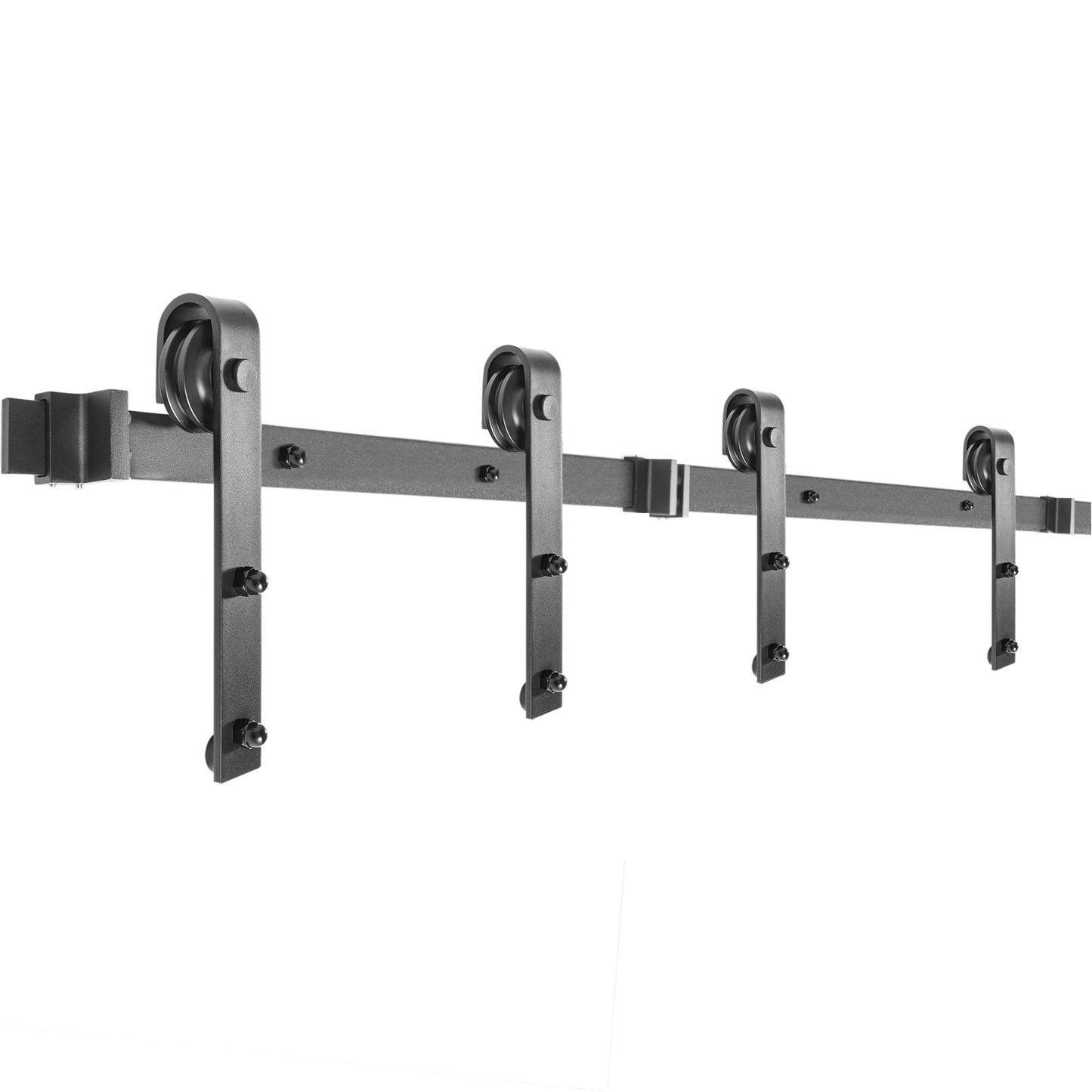 Sliding Barn Door Hardware Kit, 182.9 cm Barn Door Kit, 149.7 kg Load-Bearing Double Barn Door Hardware Kit, Carbon Steel Barn Door Track, Darn Door for 3.5-4.5 cm Thickness & 91.4 cm Wide Door Panel