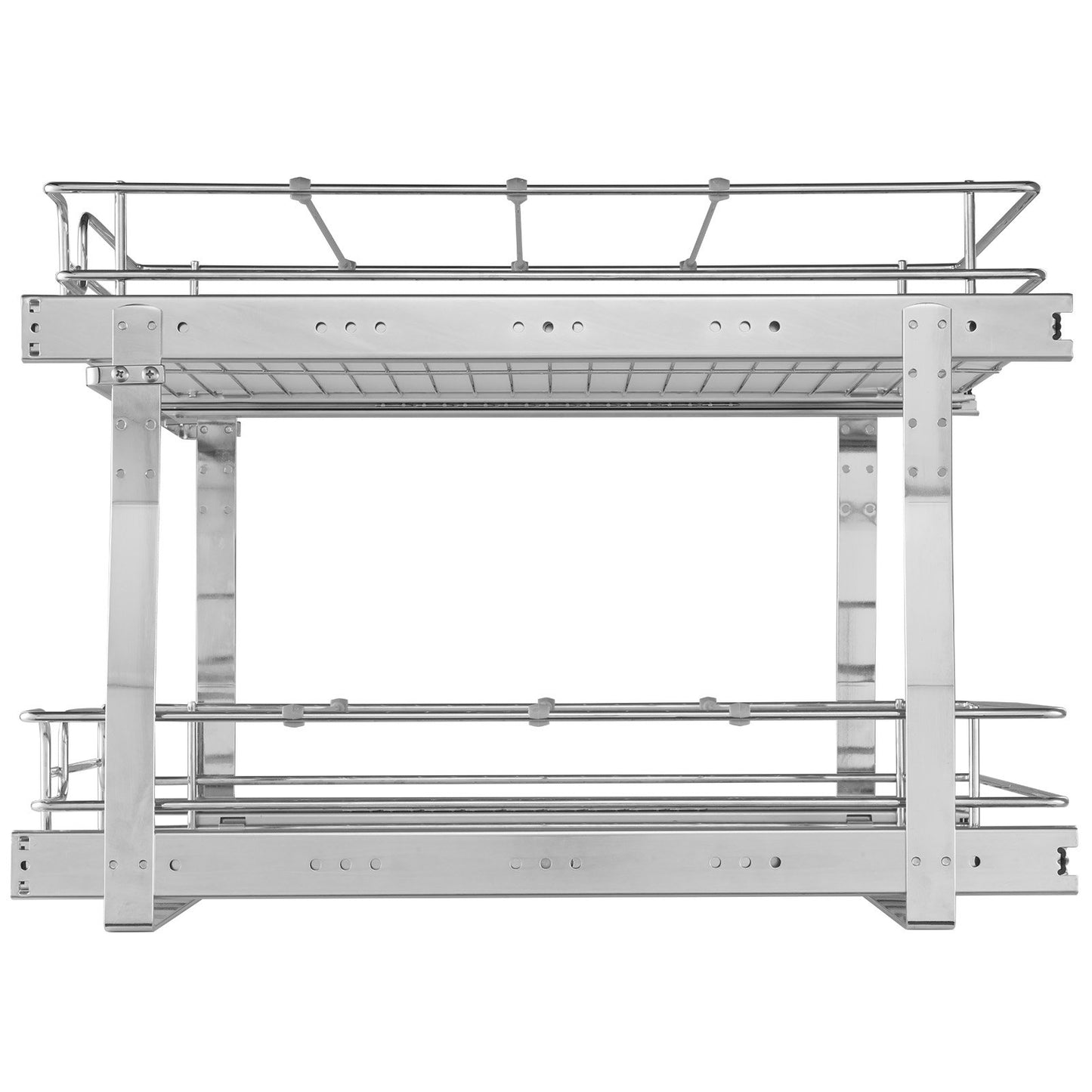 2 Tier 20"Wx21"Dx15"H Pull Out Cabinet Organizer, Heavy Duty Slide Out Pantry Shelves, Steel Roll Out Drawers, Sliding Drawer Storage for Home, 21.5"Wx22"Dx18"H Install Size for Cabinet