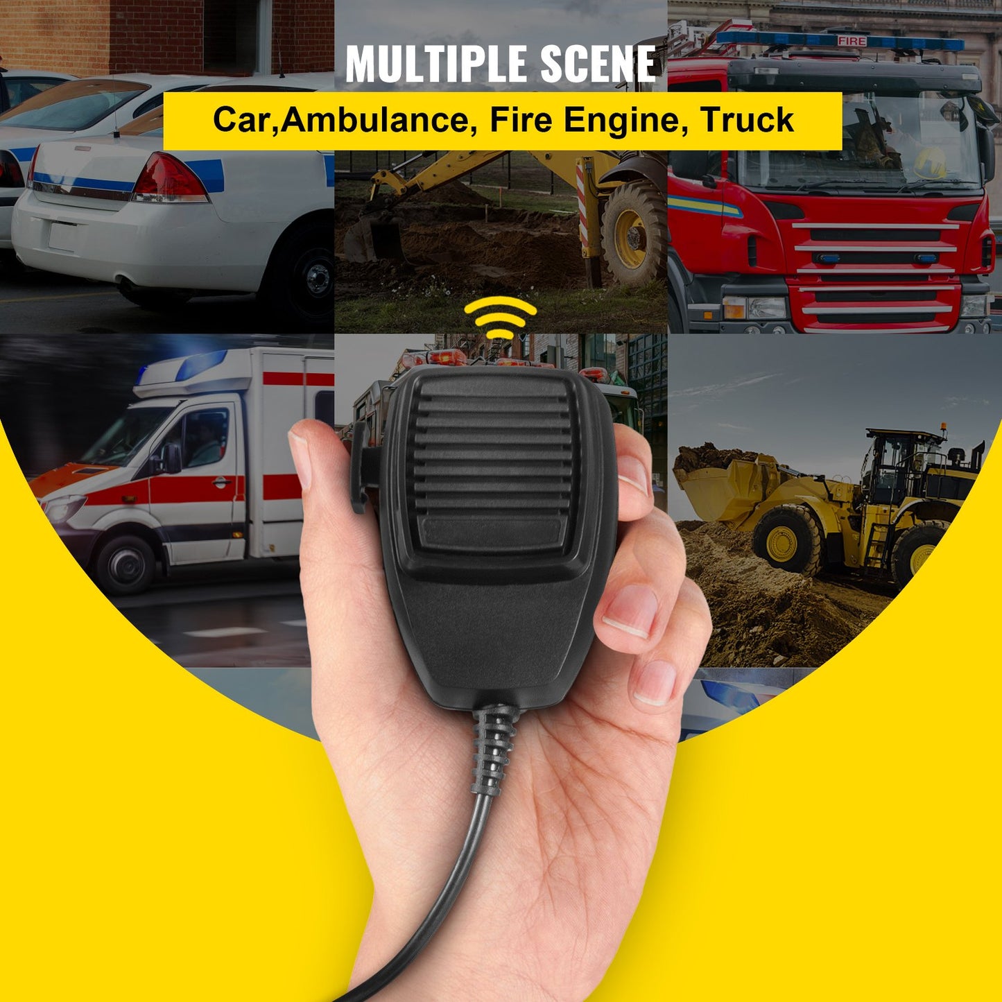 200W Car Warning Alarm Vehicle 7 Sound Loud Warning Alarm Kit MIC System Emergency Fire Siren PA Speaker